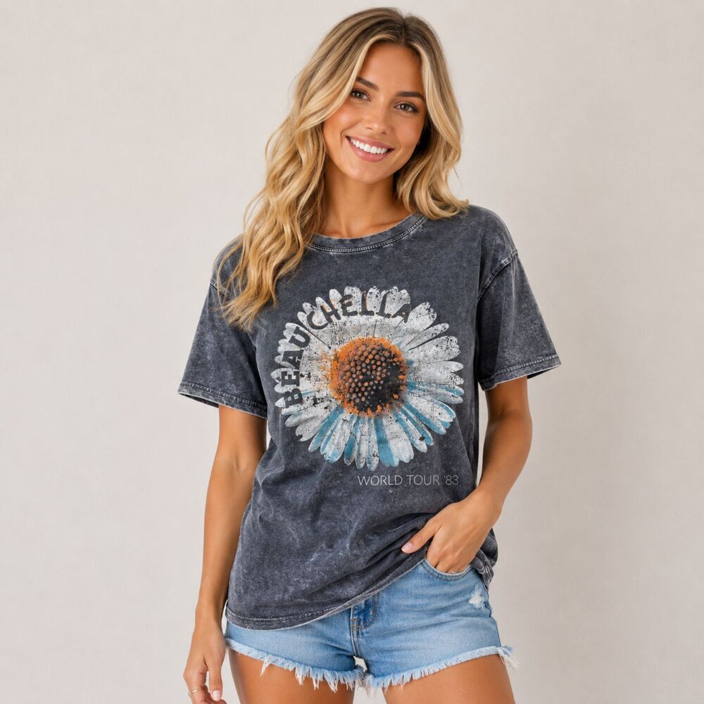Vintage-Style Oversized Beau Hudson Beauchella World Tour ‘83 T Shirt